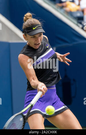 Simona Halep of  Romania competing in the first round of the 2019 US Open Tennis Stock Photo