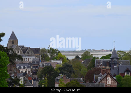 Saint valery sur Somme vu calvaire du haut de la ville vers le Hourdel, Stock Photo
