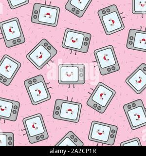 A Cute Illustration Background of Oven with Pink and Gray Color Stock Vector