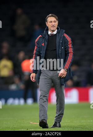 London, UK. 01st Oct, 2019. Bayern Munich manager Niko Kovač of Bayern Munich during the UEFA Champions League group match between Tottenham Hotspur and Bayern Munich at Wembley Stadium, London, England on 1 October 2019. Photo by Andy Rowland. Credit: PRiME Media Images/Alamy Live News Stock Photo
