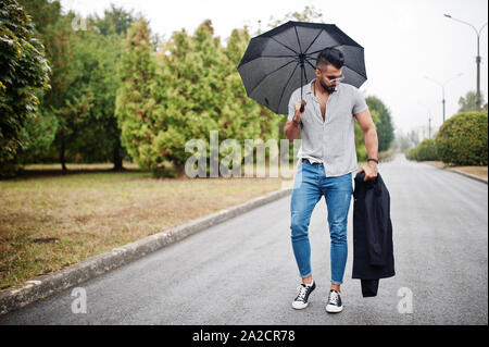 Fashionable tall arab beard man wear on 