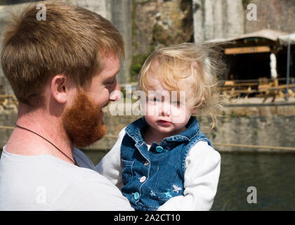 Toddler with daddy Stock Photo