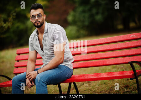 Fashionable tall arab beard man wear on 