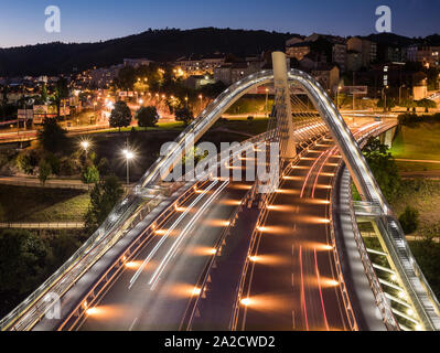 View from Puente del Milenio Bridge ('Millenium Bridge') in Ourense, Galicia, Spain Stock Photo