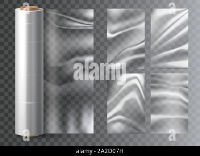 Isolated light polyethylene plastic food wrap Stock Vector