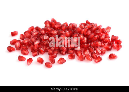 Pomegranate seeds isolated on white background Stock Photo
