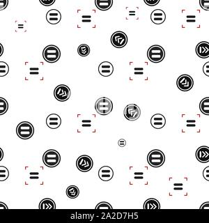 Equal sign seamless pattern, isolated on white background. Vector illustration, easy to edit. Stock Vector
