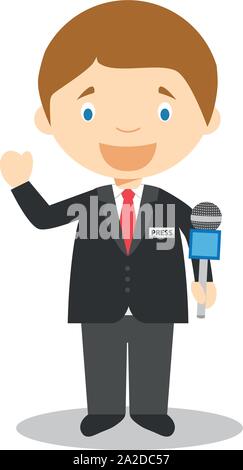 Mic tv presenter icon. Cartoon of mic tv presenter vector icon for web ...