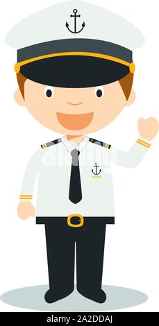 Cute cartoon vector illustration of a sailor Stock Vector