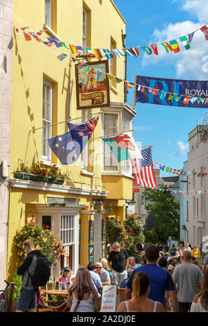 People in Tenby town centre Pembrokeshire Wales Stock Photo - Alamy