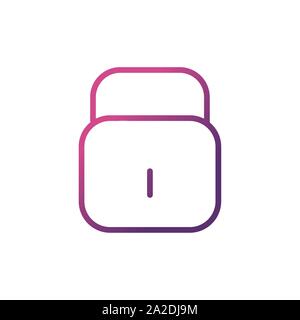 padlock security network social media icon line gradient vector illustration Stock Vector