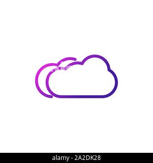 cloud computing network social media icon line gradient vector illustration Stock Vector