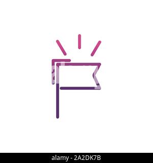 flag network social media icon line gradient vector illustration Stock Vector