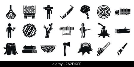 Deforestation icons set. Simple set of deforestation vector icons for web design on white background Stock Vector