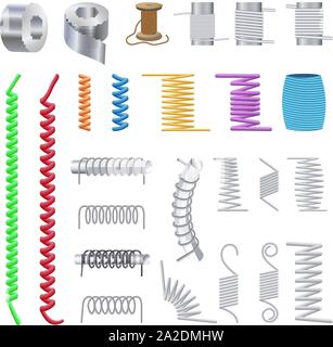 Coil icons set. Cartoon set of coil vector icons for web design Stock Vector