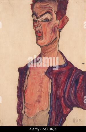 egon-schiele-self-portrait-grimacing-stock-photo-alamy