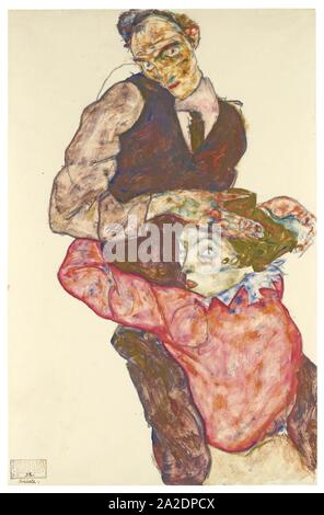 EGON SCHIELE 1890 - 1918 LIEBESPAAR (SELBSTDARSTELLUNG MIT