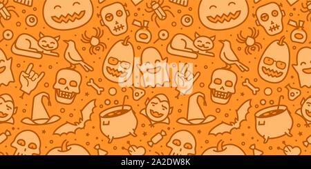 Halloween party seamless background. Decorative pattern vector illustration Stock Vector