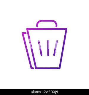 shopping bag network social media icon line gradient vector illustration Stock Vector