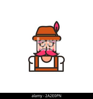 germany man oktoberfest icon line filled vector illustration Stock Vector