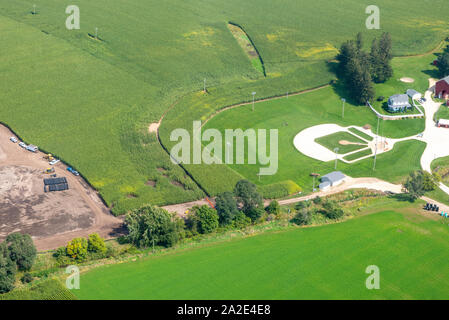 The Field of Dreams ball field near Dyersville, Iowa, USA, in anticipation of a major league baseball game in August 13, 2020 between the Chicago Whit Stock Photo