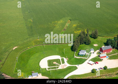 The Field of Dreams ball field near Dyersville, Iowa, USA, in anticipation of a major league baseball game in August 13, 2020 between the Chicago Whit Stock Photo