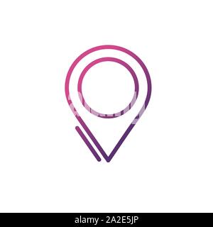 gps pointer navigation network social media icon line gradient vector illustration Stock Vector