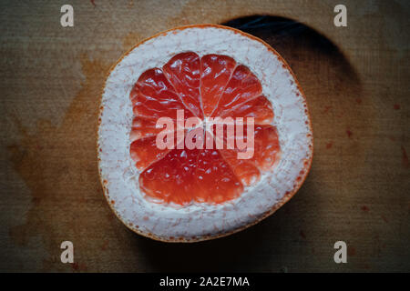 top view of sliced fresh grapefruit Stock Photo