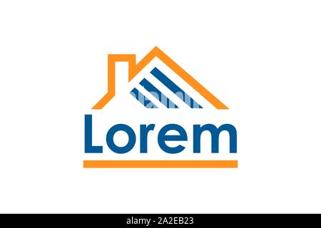 Flat home control vector logo template. House logo,  Wi-Fi emblem, internet, home services, home computer, planning, technology, mobile application, s Stock Vector