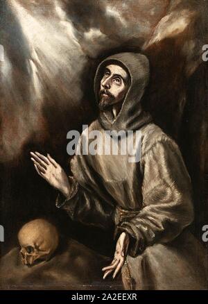 El Greco (workshop) - Saint Francis. Stock Photo