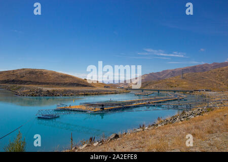 turquoise water of lake Pukaki, New Zealand Stock Photo