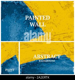 Old vintage background with grunge texture cracks, remnants of the paint layer and noise effect. Blank abstract backdrop with space for text Stock Vector