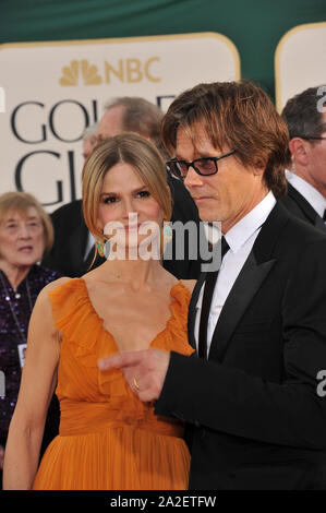 LOS ANGELES, CA. January 16, 2011: Kyra Sedgwick and Kevin Bacon at the 68th Annual Golden Globe Awards at the Beverly Hilton Hotel. © 2011 Paul Smith / Featureflash Stock Photo