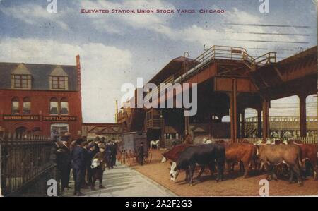 Elevated Station, Union Stock Yards, Chicago Stock Photo