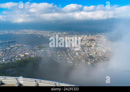 View from Mt. Hakodate observation deck in sunny day, the expansive vista during daytime is spectacular. A famous three star rating sightseeing spot i Stock Photo