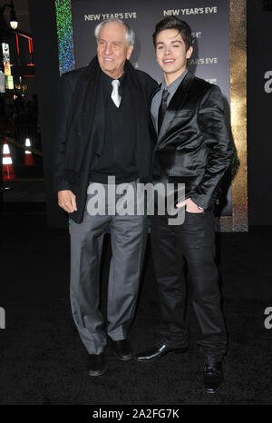 LOS ANGELES, CA. December 05, 2011: Director Garry Marshall (left) & actor Jake T. Austin at the world premiere of their new movie 'New Year's Eve' at Grauman's Chinese Theatre, Hollywood. © 2011 Paul Smith / Featureflash Stock Photo