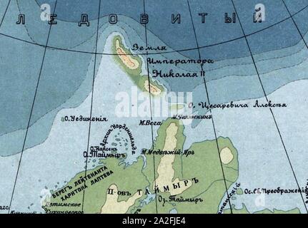 Emperor Nicholas II Land Russian Empire Map. Stock Photo