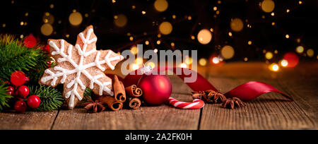 Christmas cookies and biscuits festive background Stock Photo