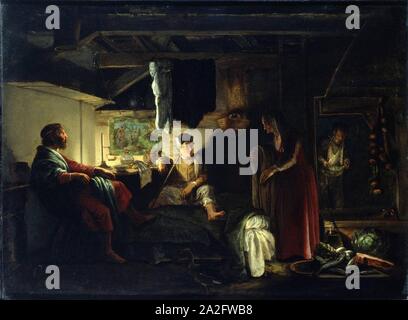 Adam Elsheimer - Jupiter and Mercury in the House of Philemon and Baucis. Stock Photo