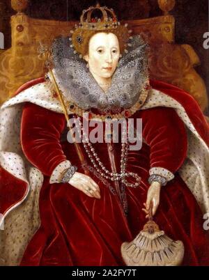 Elizabeth I in Parliament Robes. Stock Photo