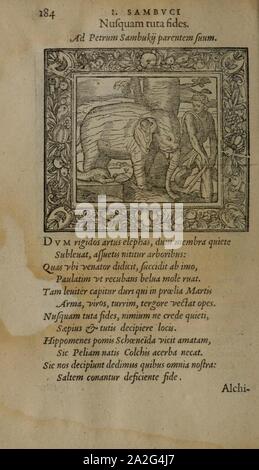 Emblemata cvm aliqvot nvmmis antiqvi operis (1564) (184). Stock Photo