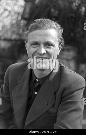 Porträt eines Kraftfahrers, Deutschland 1930er Jahre. Portrait of a motorist, Germany 1930s. Stock Photo