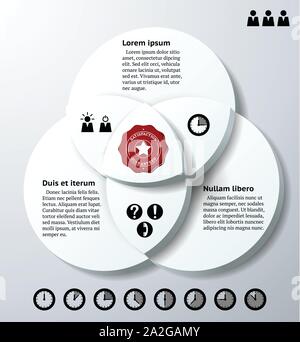 Infographics with three overlapping circles Stock Vector