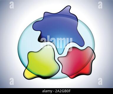 Transparent glass amoebas Stock Vector
