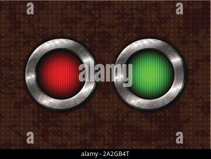 On and off lamps on the rusty background Stock Vector