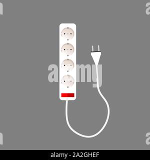 Extension cord. Vector illustration on a white background. Stock Vector