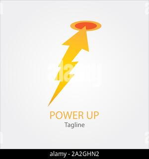 Arrow UP lightning Electric power logo, icons, template - vector eps 10 Stock Vector