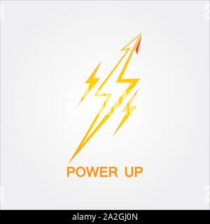 Arrow UP lightning Electric power logo, icons, template - vector eps 10 Stock Vector