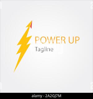 Arrow UP lightning Electric power logo, icons, template - vector eps 10 Stock Vector