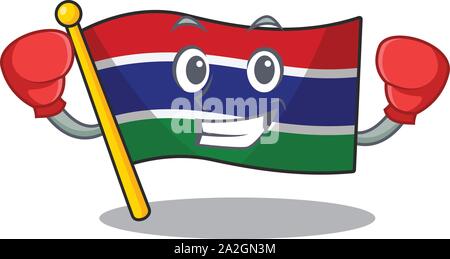 Boxing flag gambia isolated in the character Stock Vector